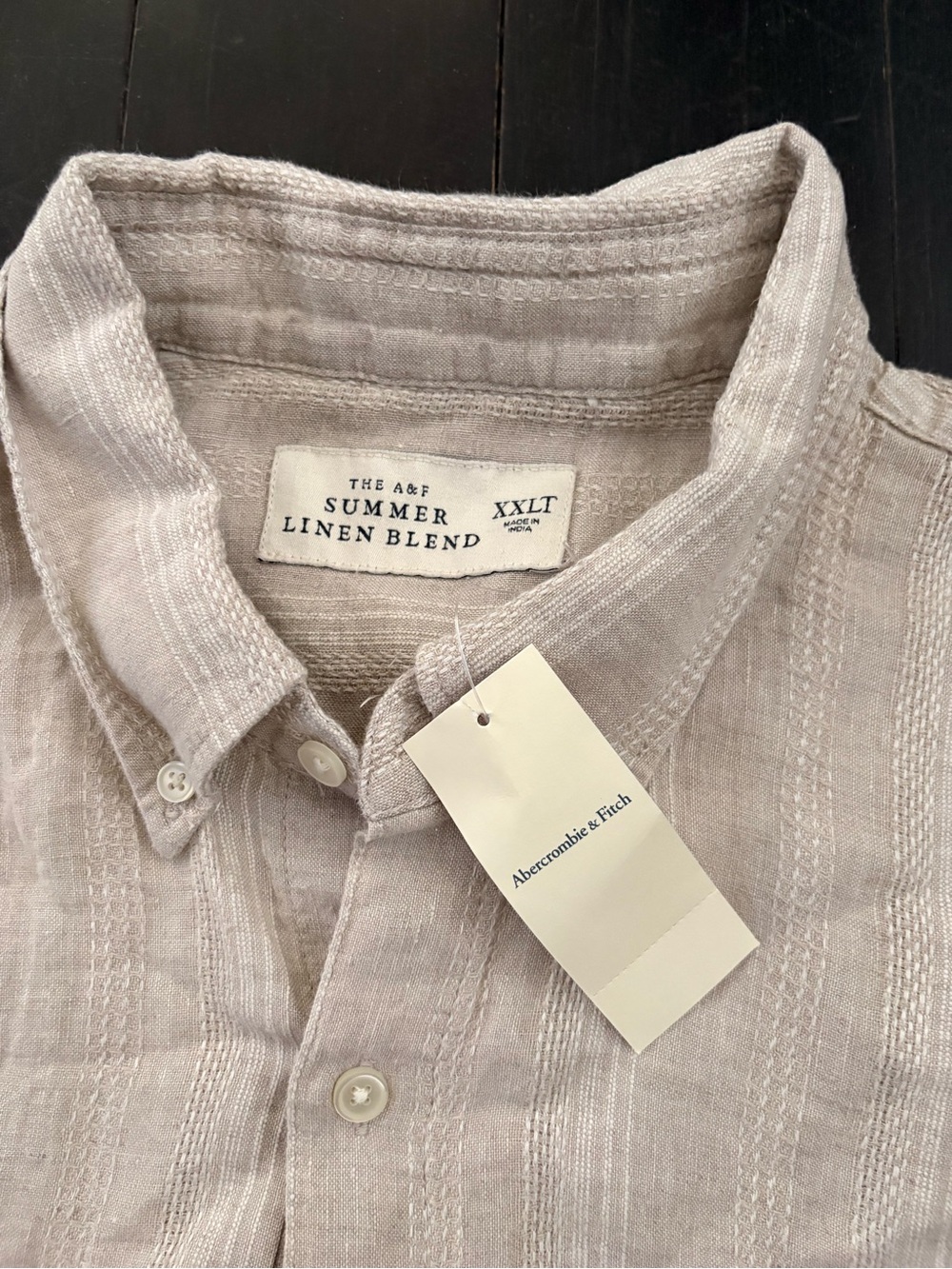 Abercrombie & Fitch Men's Button-Down Shirt in Light Beige